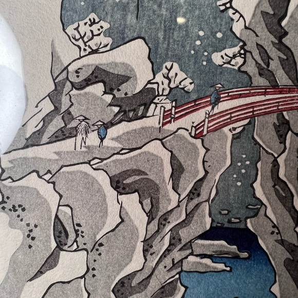 Vintage Midcentury Utagawa Hiroshige Woodblock Print, Framed Art, Ukiyo-e, Japan - Picture 7 of 10